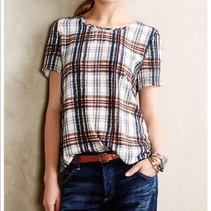 Anthropologie Maeve Plaid Top